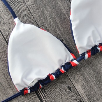 Push-up Low Waist Striped Bikini Set Padded Swimsuit